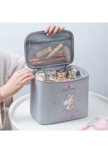 Unicorn Kozmetik Büyük Kapasiteli Su Geçirmez Artı Katlanabilir Taşınabilir Saklama Seyahat Kozmetik Makyaj Çantası (Yurt Dışından)
