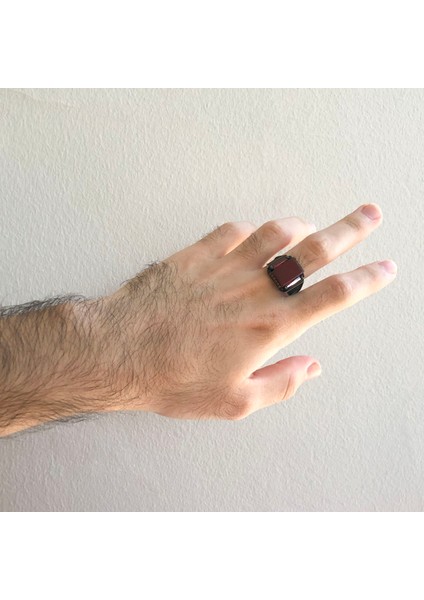 Ateş Taşlı Türk Bayraklı 925 Ayar Erkek Gümüş Yüzük GEY-159 fiyatları