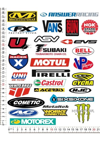 Motorsiklet Kask Leptop Telefon Arkası Sticker Çıkartma Seti