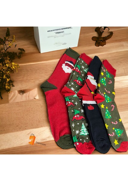 Yılbaşı Çorabı Renkli 4lü