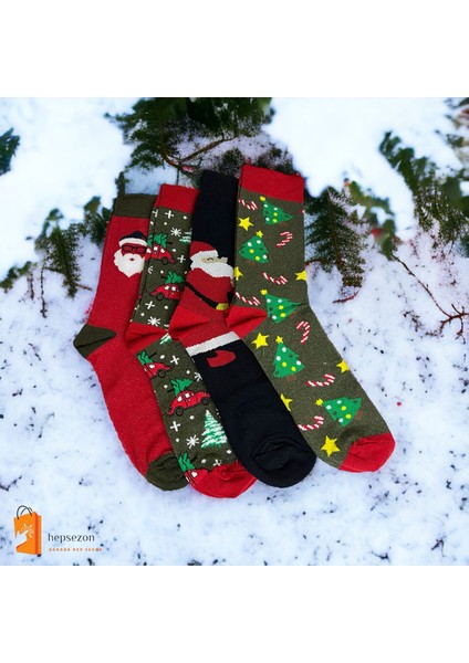 Yılbaşı Çorabı Renkli 4lü fiyatları