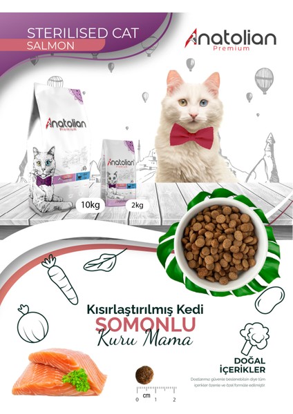 Anatolian Premium Somon Etli Kısırlaştırılmış Kedi Maması 10 kg