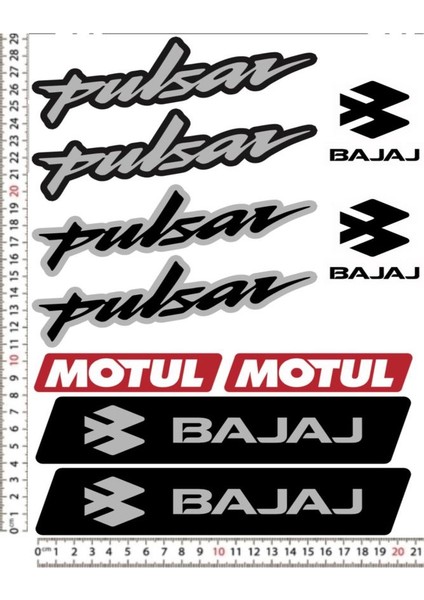 Pulsar Motul Bajaj Motorsiklet Kask Sticker Çıkartma Seti