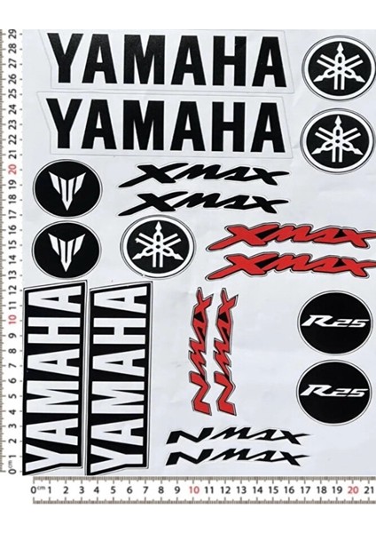 Yamaha Xmax - N Max Motorsiklet Kask Sticker Çıkartma Seti