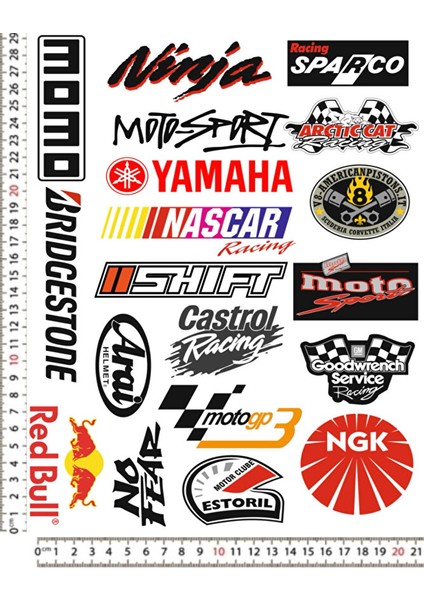 Ninja Motorsiklet Kask Sticker Çıkartma Seti