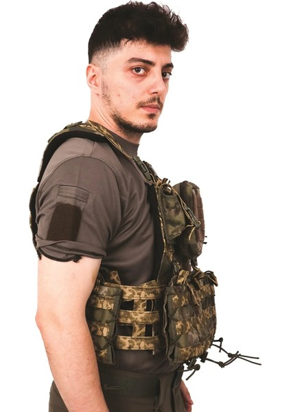 Kamuflaj Dijital Kordon Airsoft Yeleği - Demonte Vest