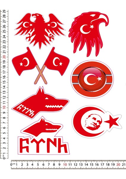 Etna Türkiye Motorsiklet Kask Leptop Araç Telefon Arkası Sticker Çıkartma Seti