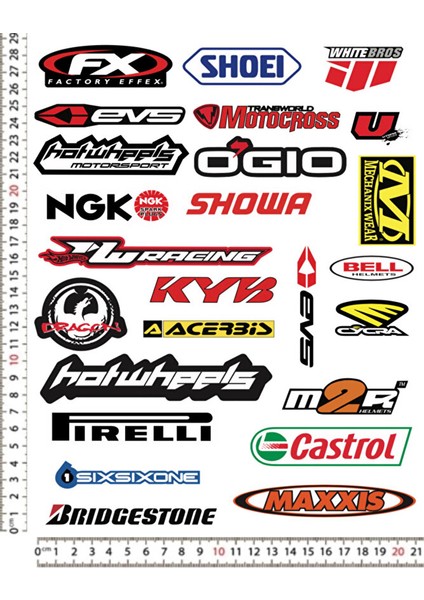 Motorsiklet Kask Leptop Telefon Arkası Sticker Çıkartma Seti
