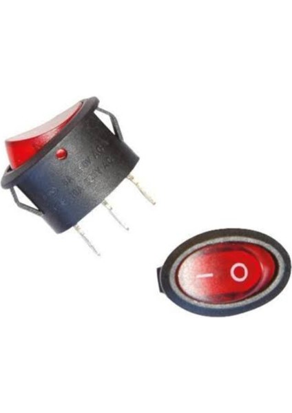 IC-134B Oval Işıklı Anahtar On-Off 3 Bacaklı Çay Makinesi Anahtar 100 Adet