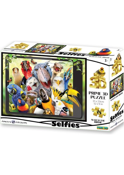 Prime 3D - Sevimli Kuşlar Selfie 48 Parça Puzzle 20552