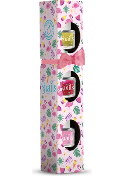 Mini 3'lü Su Bazlı Oje - Flamingo