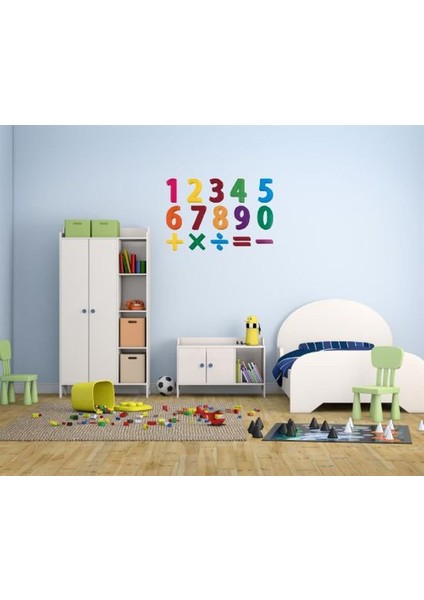 DUVAR ÇIKARTMA STICKER DEKORATİF DUVAR KAĞIDI,SÜS İKİ ADET RAKAMLI DESEN PVC 48X33X0,5CM