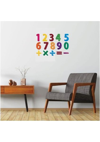 DUVAR ÇIKARTMA STICKER DEKORATİF DUVAR KAĞIDI,SÜS İKİ ADET RAKAMLI DESEN PVC 48X33X0,5CM