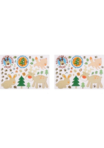 DUVAR ÇIKARTMA STICKER DEKORATİF DUVAR KAĞIDI,SÜS İKİ ADET ORMANLI DESENLİ PVC 48X33X0,5CM