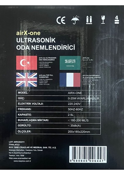 Airx-One Oda Nemlendirici 2,5 lt fırsatları