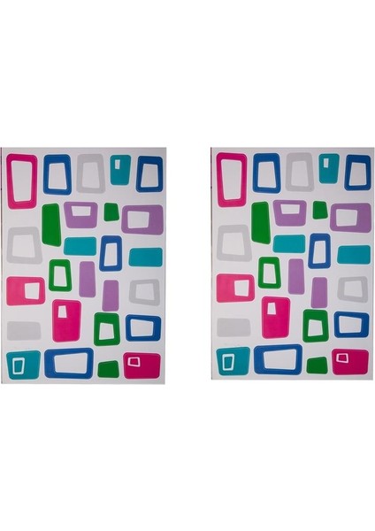 DUVAR ÇIKARTMA STICKER DEKORATİF DUVAR KAĞIDI,SÜS İKİ ADET RENKLİ KARELİ PVC 48X33X0,5CM