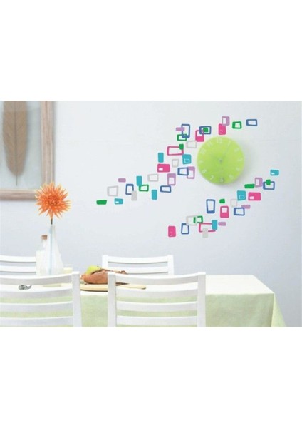 DUVAR ÇIKARTMA STICKER DEKORATİF DUVAR KAĞIDI,SÜS İKİ ADET RENKLİ KARELİ PVC 48X33X0,5CM