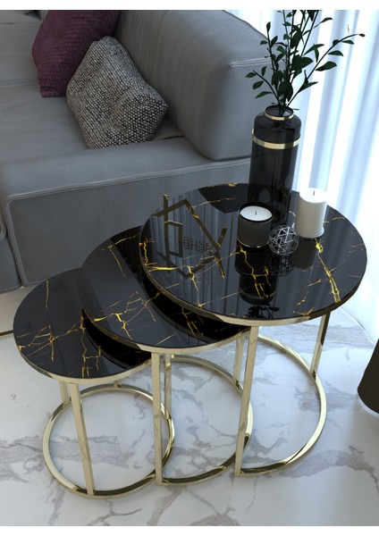 C Zigon Gold Metal Zigon Sehpa Şimşek