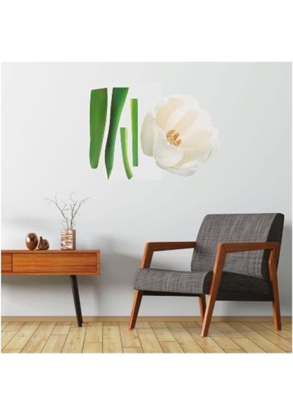 DUVAR ÇIKARTMA STICKER DEKORATİF DUVAR KAĞIDI,SÜS İKİ ADET ÇİÇEKLİ PVC 70X50X0,5CM
