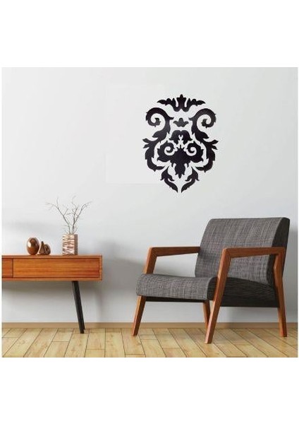 DUVAR ÇIKARTMA STICKER DEKORATİF DUVAR KAĞIDI,SÜS İKİ ADET SİYAH ÇİÇEKLİ PVC 48X33X0,5CM