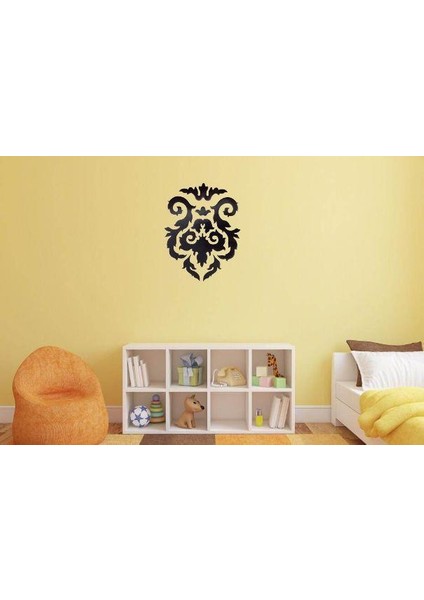 DUVAR ÇIKARTMA STICKER DEKORATİF DUVAR KAĞIDI,SÜS İKİ ADET SİYAH ÇİÇEKLİ PVC 48X33X0,5CM