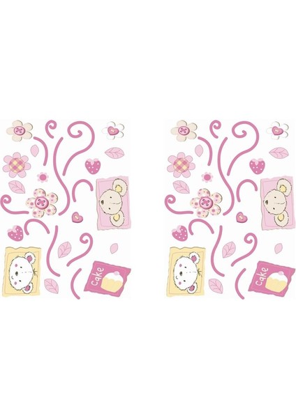 DUVAR ÇIKARTMA STICKER DEKORATİF DUVAR KAĞIDI,SÜS İKİ ADET ÇİÇEKLİ AĞAÇ DESENLİ PVC 70X50X0,5CM