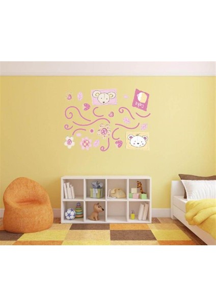 DUVAR ÇIKARTMA STICKER DEKORATİF DUVAR KAĞIDI,SÜS İKİ ADET ÇİÇEKLİ AĞAÇ DESENLİ PVC 70X50X0,5CM