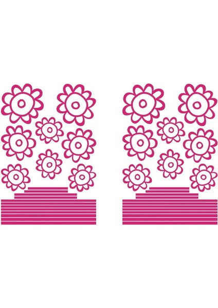 DUVAR ÇIKARTMA STICKER DEKORATİF DUVAR KAĞIDI,SÜS İKİ ADET PEMBE PAPATYALI PVC 48X33X0,5CM