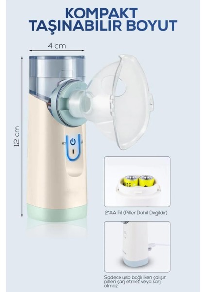Taşınabilir Nebulizatör Makinesi Tıbbi Atomizer Nebulizatör Inhalatör Sessiz Inhaler Nemlendirme fiyatları