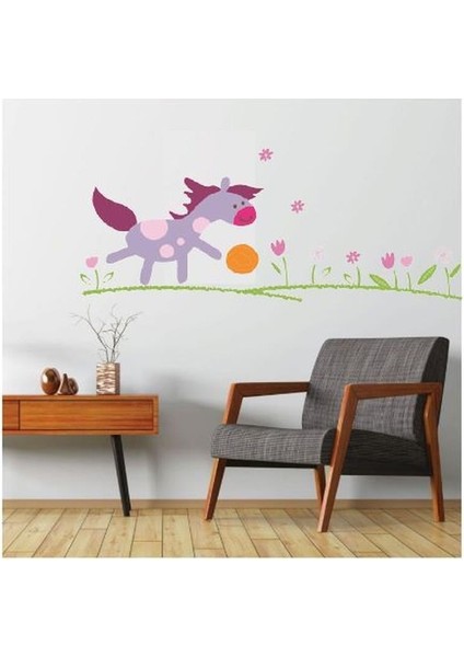 DUVAR ÇIKARTMA STICKER DEKORATİF DUVAR KAĞIDI,SÜS İKİ ADET KÜÇÜK AT DESENLİ PVC 70X50X0,5CM