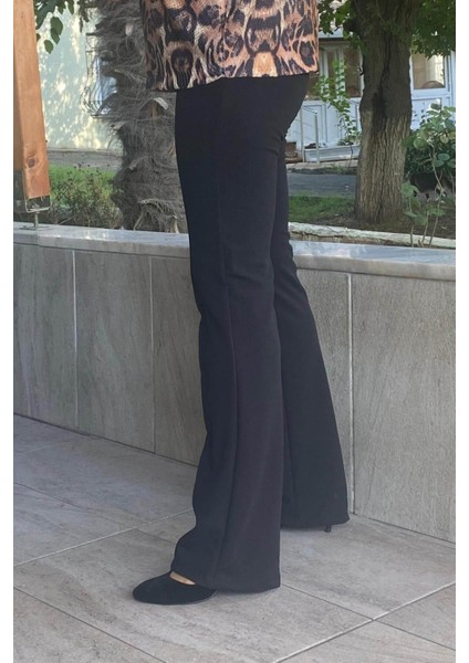 Kadın Siyah Krep Palazzo Pantolon modelleri