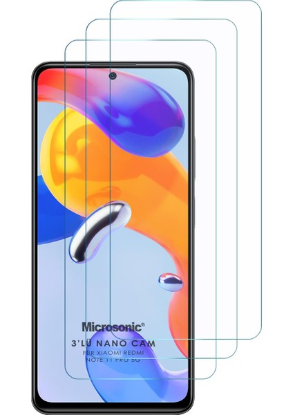 Xiaomi Redmi Note 11 Pro 5g Screen Protector Nano Glass Cam Ekran Koruyucu (3`lü Paket)