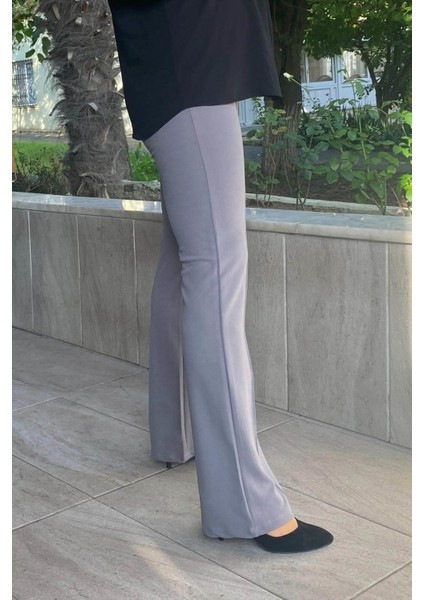 Kadın Gri Krep Palazzo Pantolon fırsatları