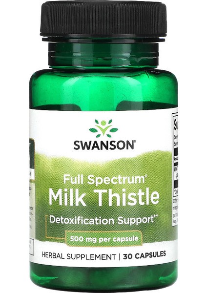 Swanson, Full Spectrum Milk Thistle, 500 Mg, 30 Capsules