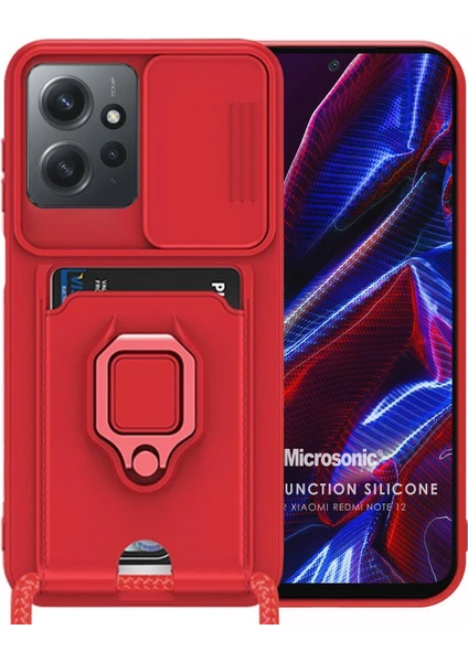 Xiaomi Redmi Note 12 4g Kılıf Multifunction Silicone Kırmızı