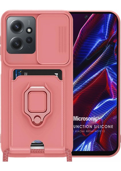 Xiaomi Redmi Note 12 4g Kılıf Multifunction Silicone Pembe