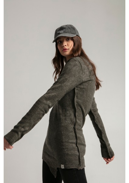 Fashıon Terz Da Özel Boyama Eskitme Efekti Sıfır Yaka Uzun Spor Triko Kazak modelleri