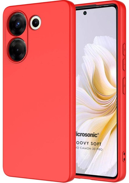 Tecno Camon 20 Pro 5g Kılıf Groovy Soft Kırmızı