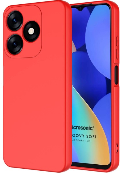 Tecno Spark 10C Kılıf Groovy Soft Kırmızı