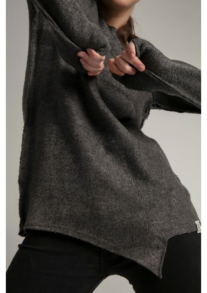 Fashıon Terz Da Özel Boyama Eskitme Efekti Sıfır Yaka Uzun Spor Triko Kazak indirimleri