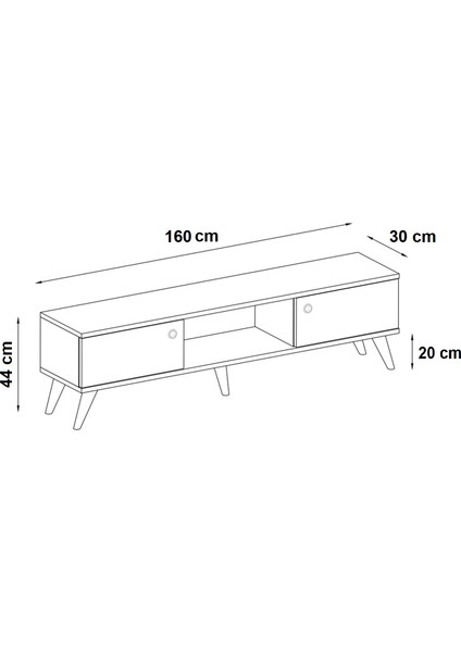 Ankara Mobilya Wood Ceviz 160 cm  Tv Ünitesi