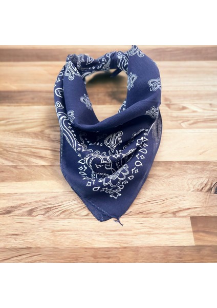 Lacivert Renk Içerisi Desenli Etnik Desenli %100 Koton Bandana modelleri