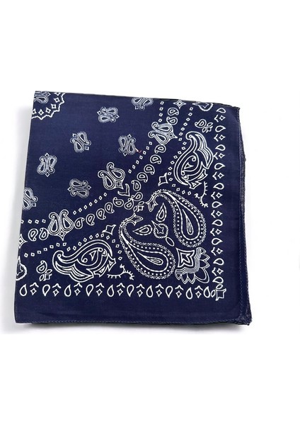 Lacivert Renk Içerisi Desenli Etnik Desenli %100 Koton Bandana fırsatları