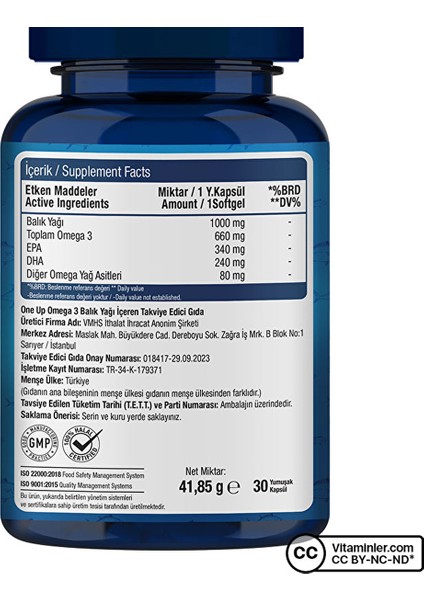 Omega 3 1000 Mg 30 Kapsül