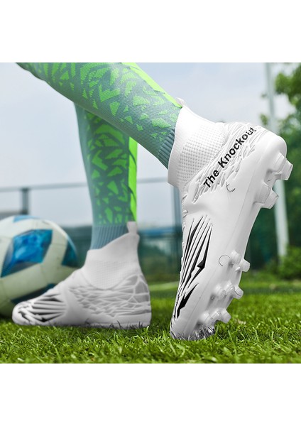 Erkek Yüksek Bilekli Futbol Krampon - Beyaz (Yurt Dışından) fırsatları