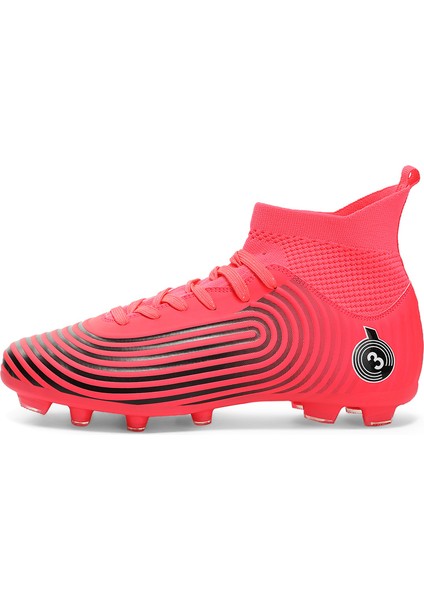 Erkek Yüksek Bilekli Futbol Krampon - Pembe (Yurt Dışından)