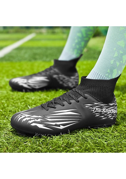 Erkek Yüksek Bilekli Futbol Krampon - Siyah (Yurt Dışından) fırsatları