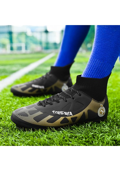 Erkek Yüksek Bilekli Futbol Krampon - Siyah (Yurt Dışından) indirimleri