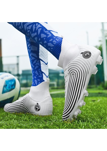 Erkek Yüksek Bilekli Futbol Krampon - Beyaz (Yurt Dışından) indirimleri