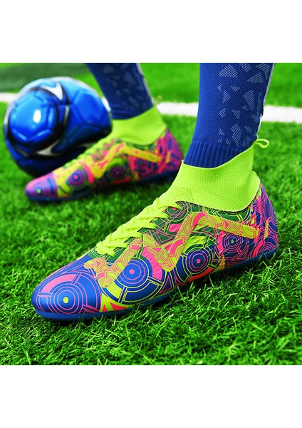 Erkek Yüksek Bilekli Futbol Krampon - Sarı (Yurt Dışından)